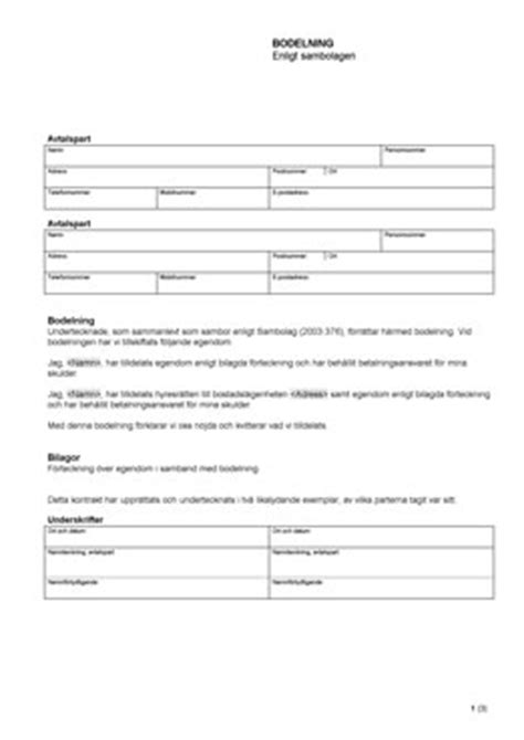 sambolagen bodelning hyresrätt